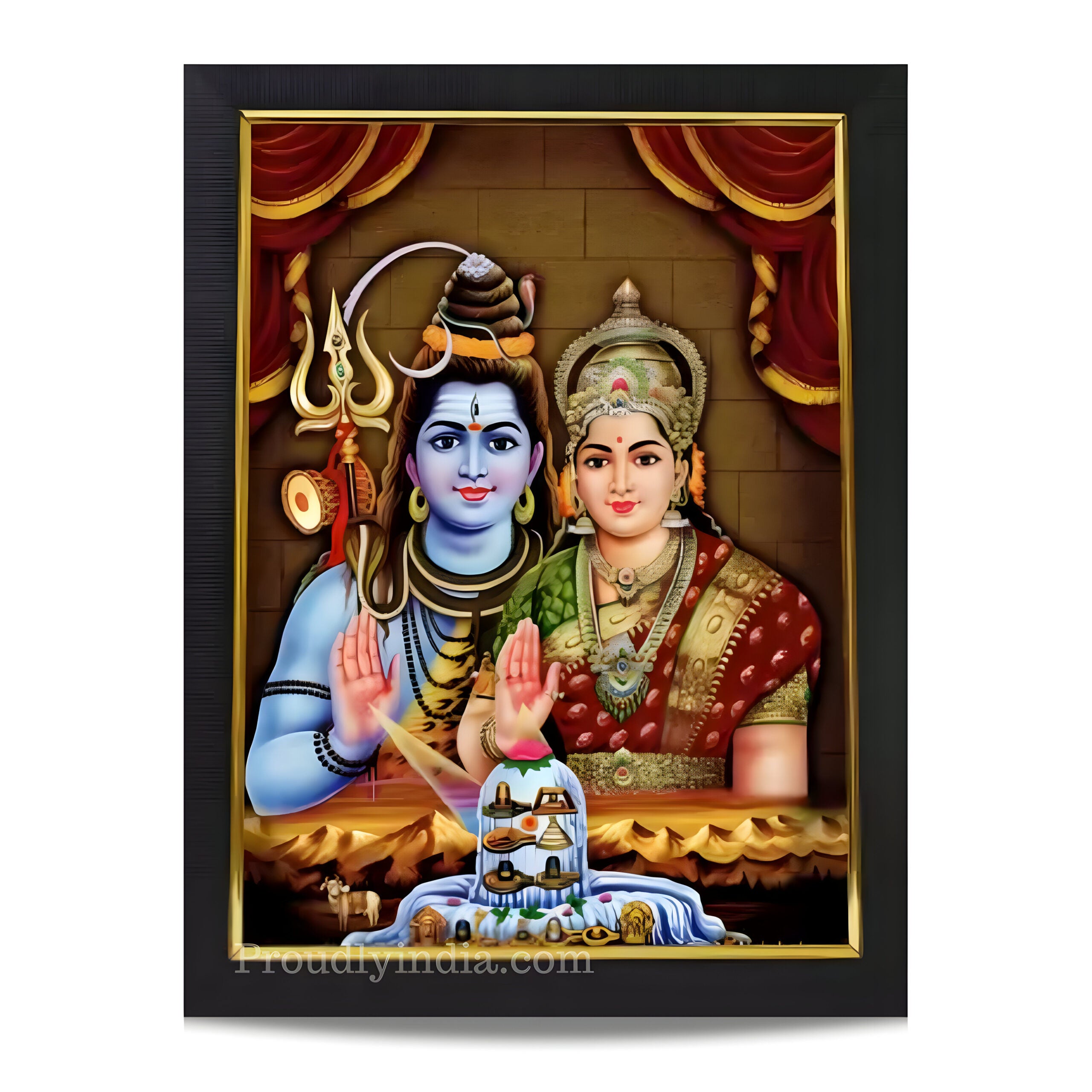 Shiva Parvathi Religious Frame