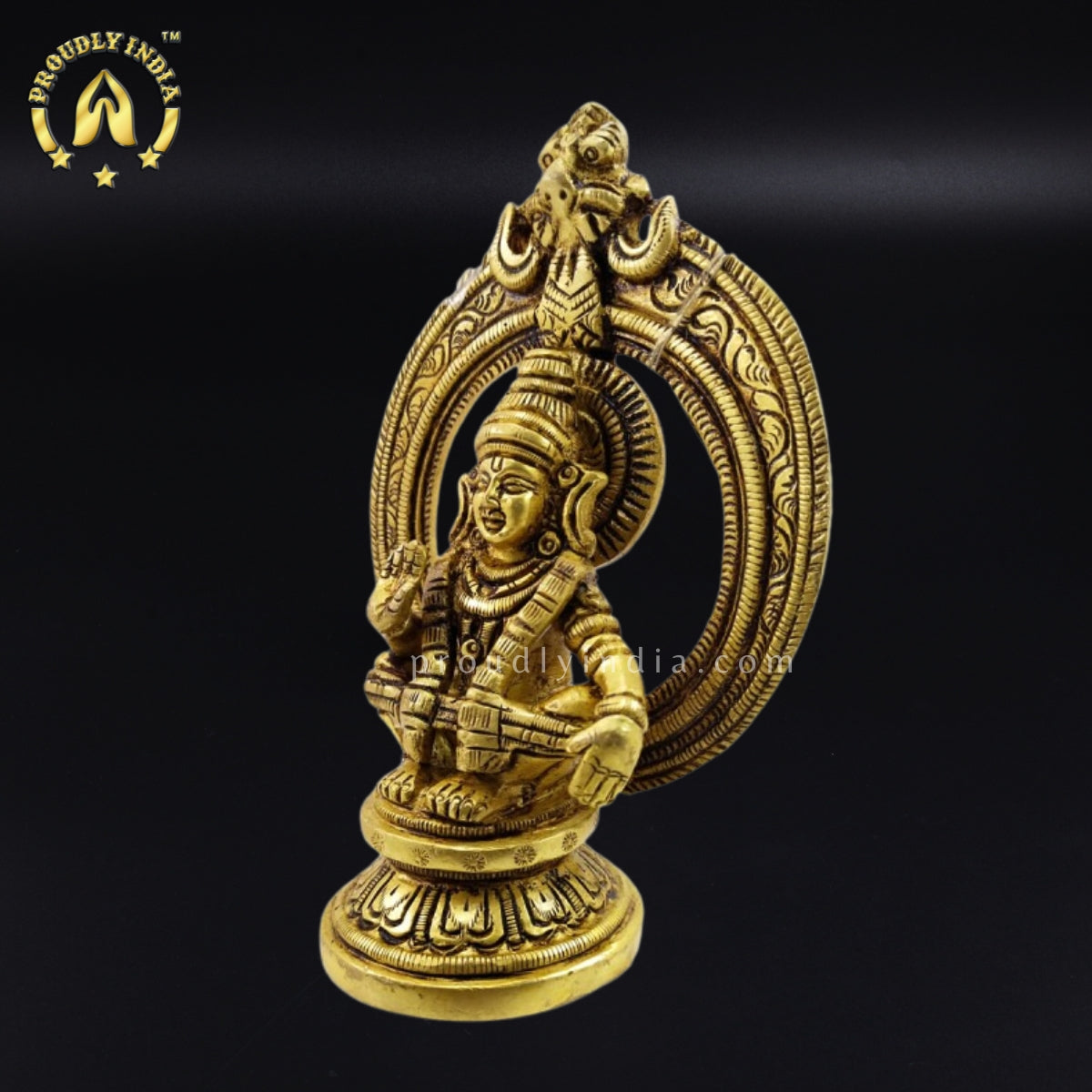 5.5" Brass Ayyappan Idol with Arch