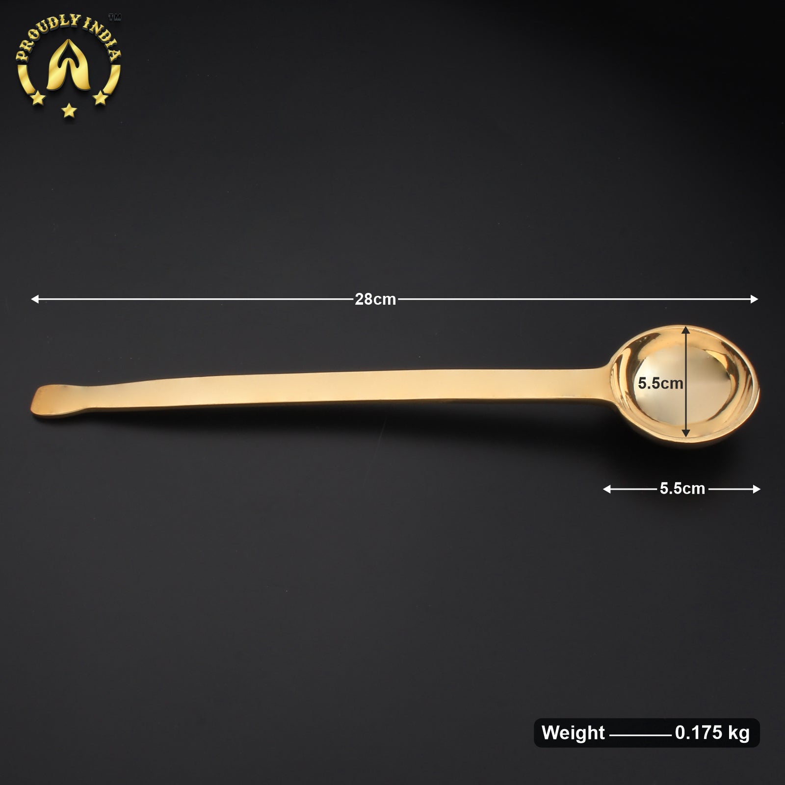 Set of 3 Brass Gravy Serving Ladle | Kuzhi Karandi