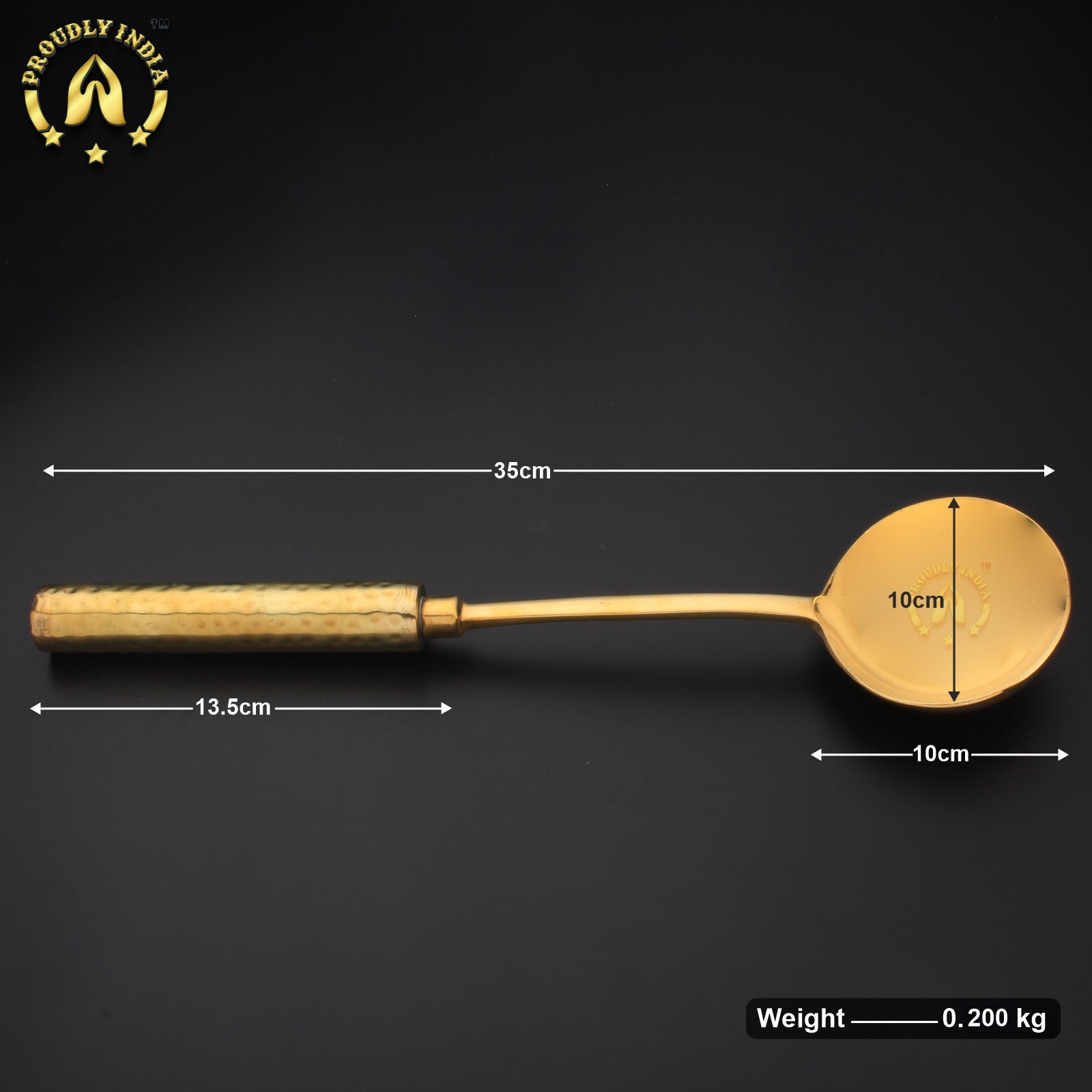 Brass Scoop Ladle with Brass handle