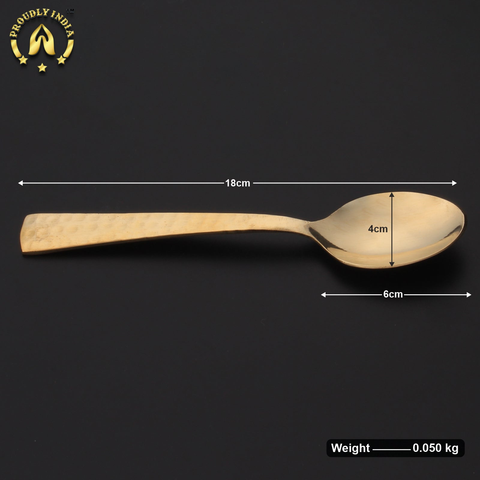 12 Solid Brass Desert Spoons