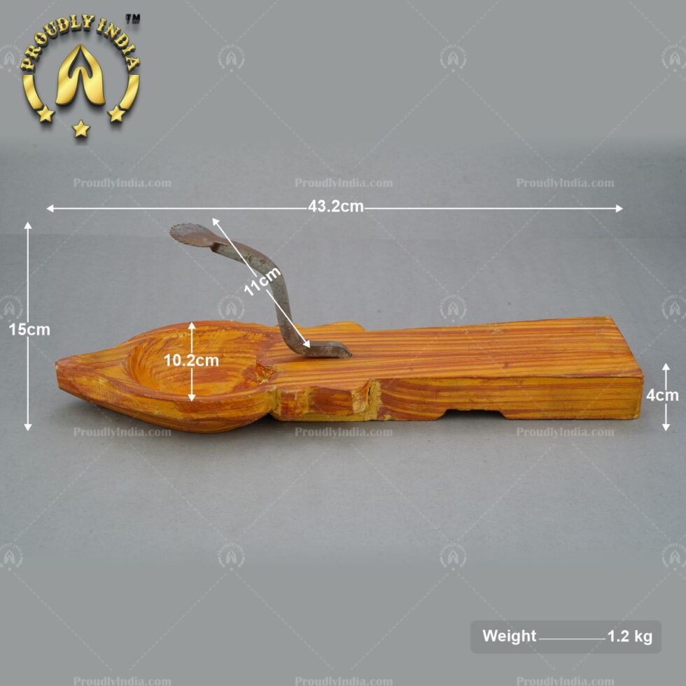 Wooden Coconut Grater with Bowl Holder