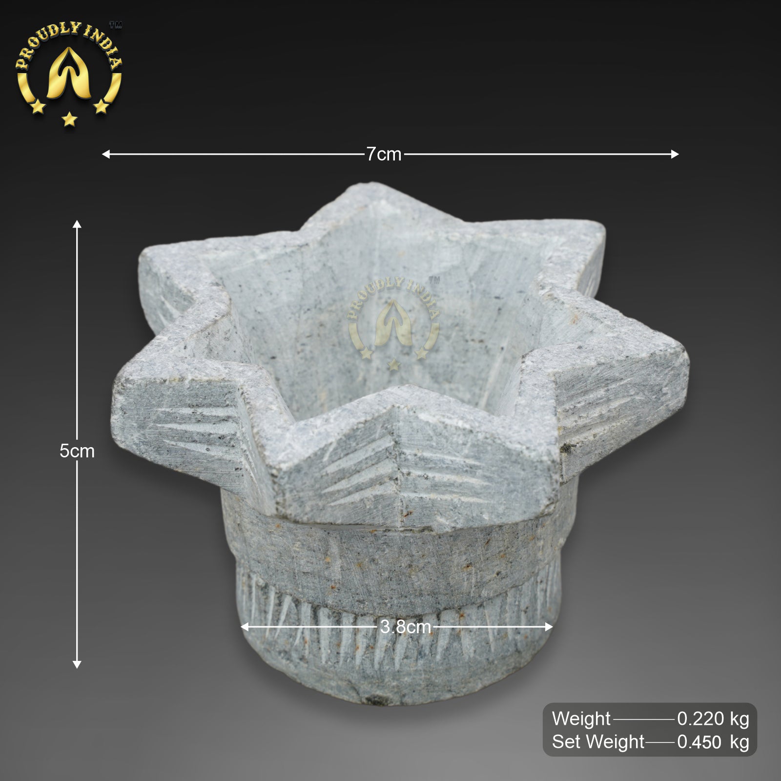 Set of 2 Soapstone Star Agal Lamp