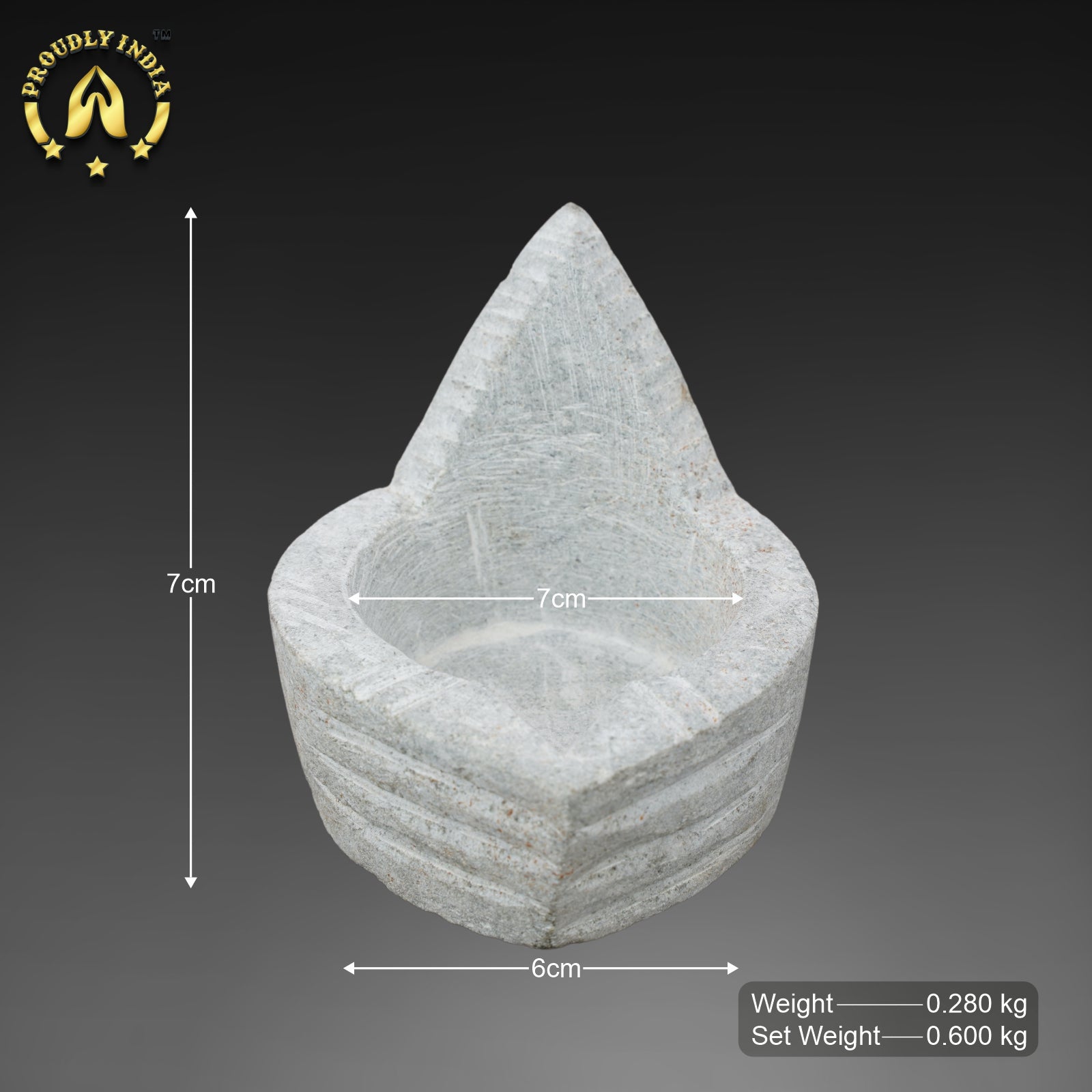 Set of 2 Soapstone Agal Diya Lamp