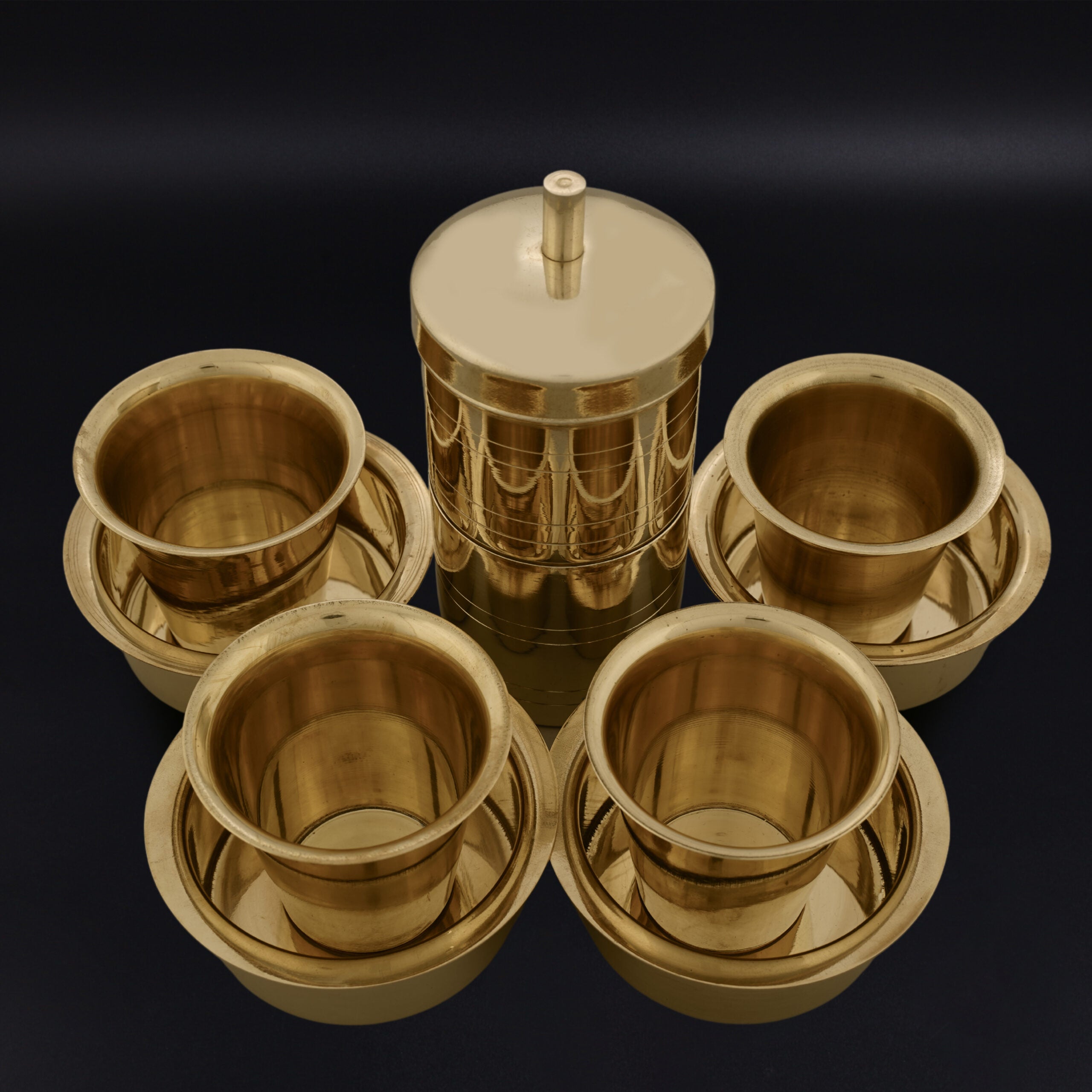 Brass 4 Cup Coffee Filter With 4 Dabara