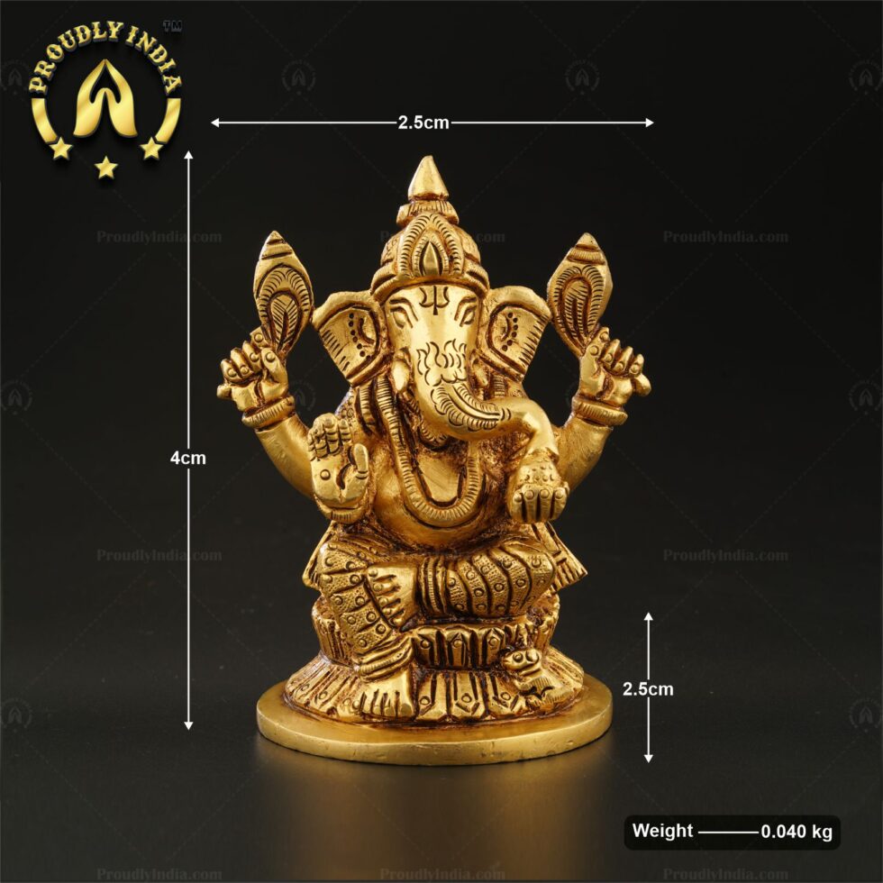 1.5" Brass Ganesha Statue