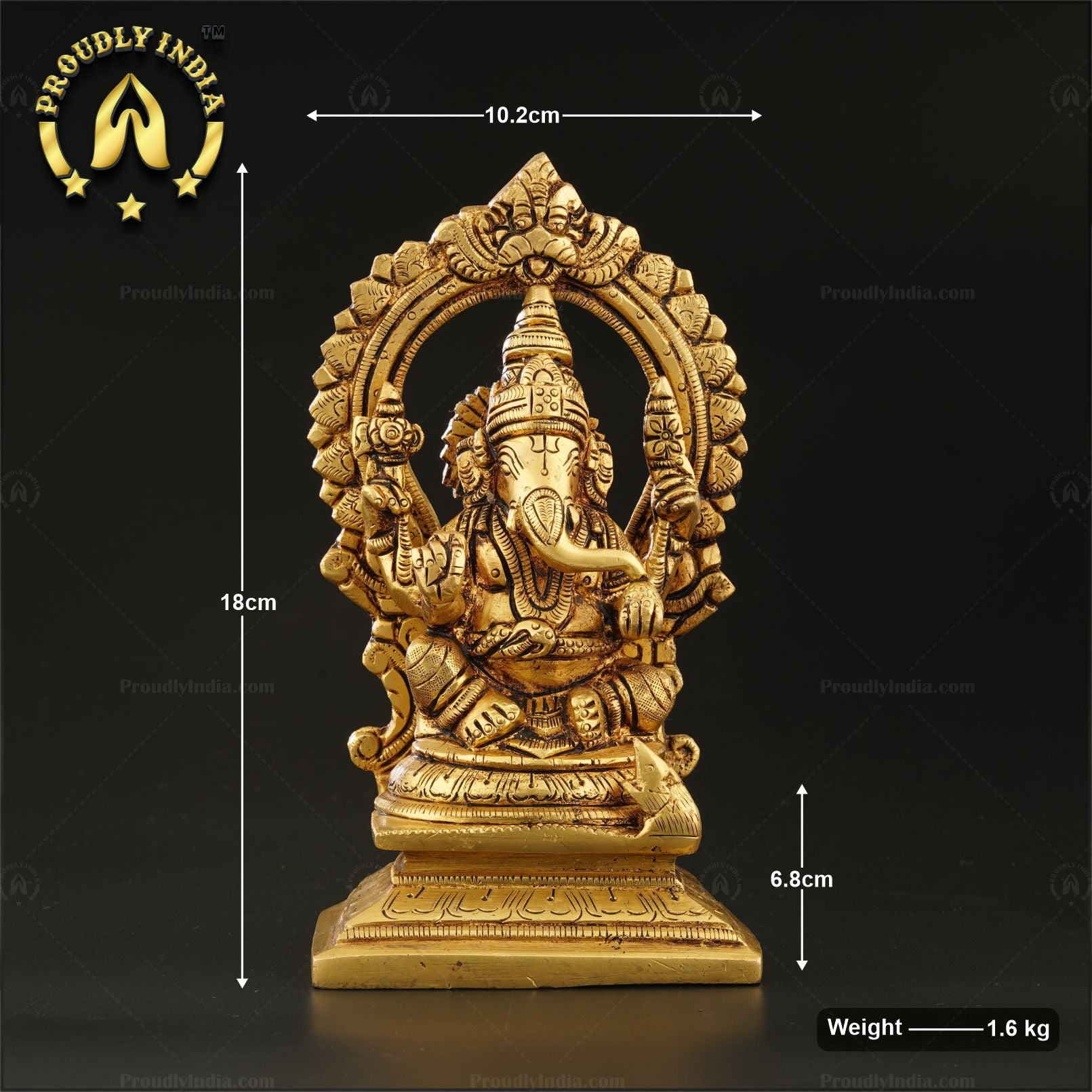 Indian Handcrafted Ganapathi God Brass Statue