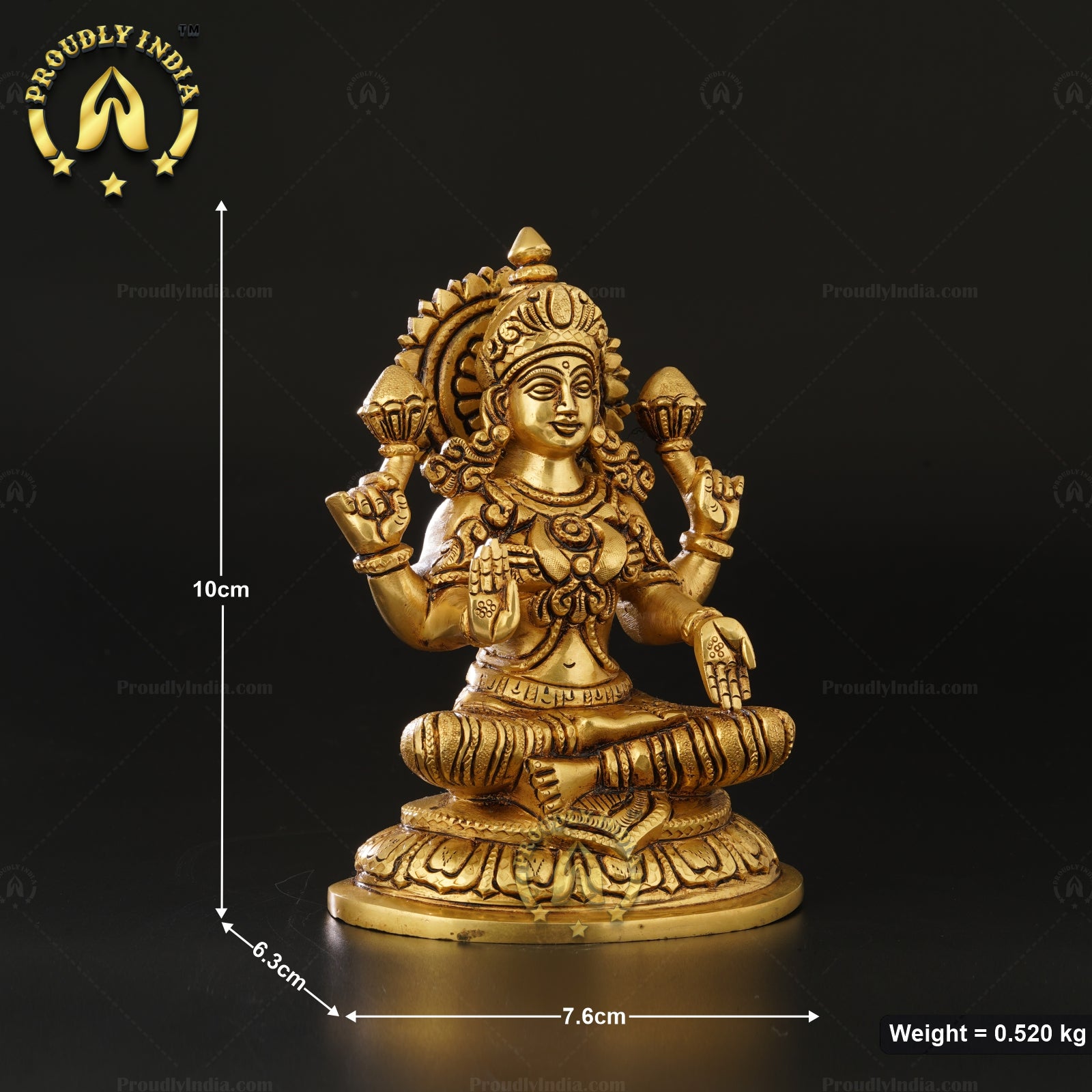 Indian Handcrafted Traditional Brass Lakshmi Statue