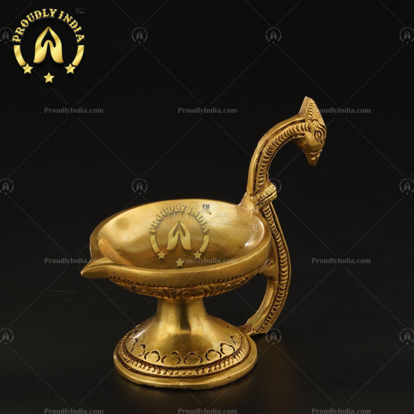 Brass lamp Peacock Diya Set of 2