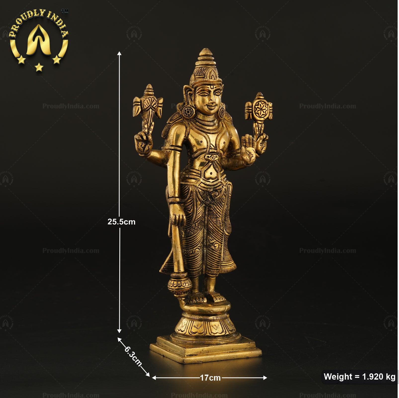 10" Brass Tirupati Balaji Idol