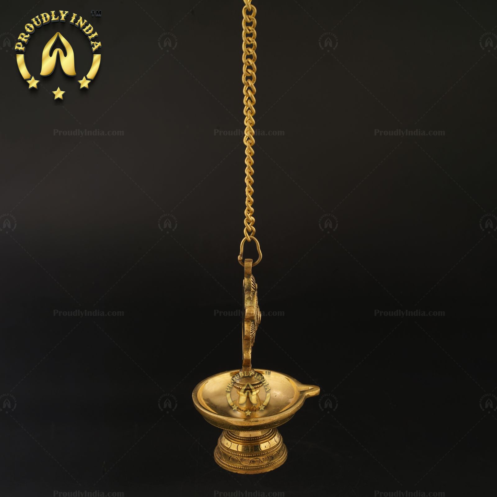 Traditional Brass Wall Hanging Sanghu Chakra Diya Set of 2