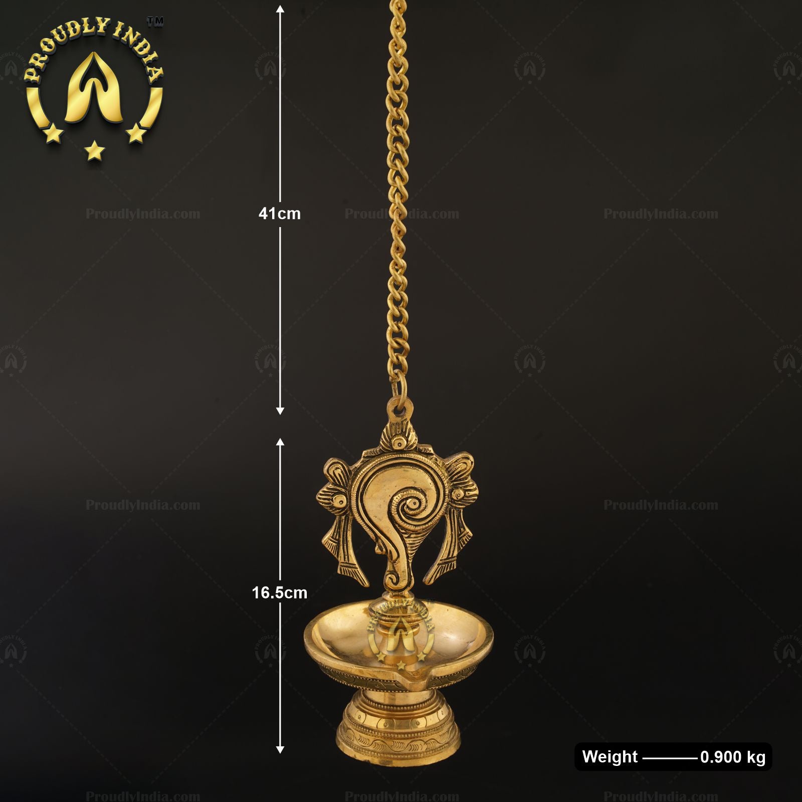 Traditional Brass Wall Hanging Sanghu Chakra Diya Set of 2