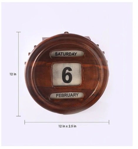 Solid Wood Old Style Manual Wall Calendar