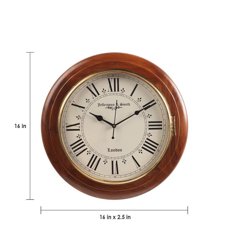 Solid Wood Round Jeffersonn Smith Wall Clock