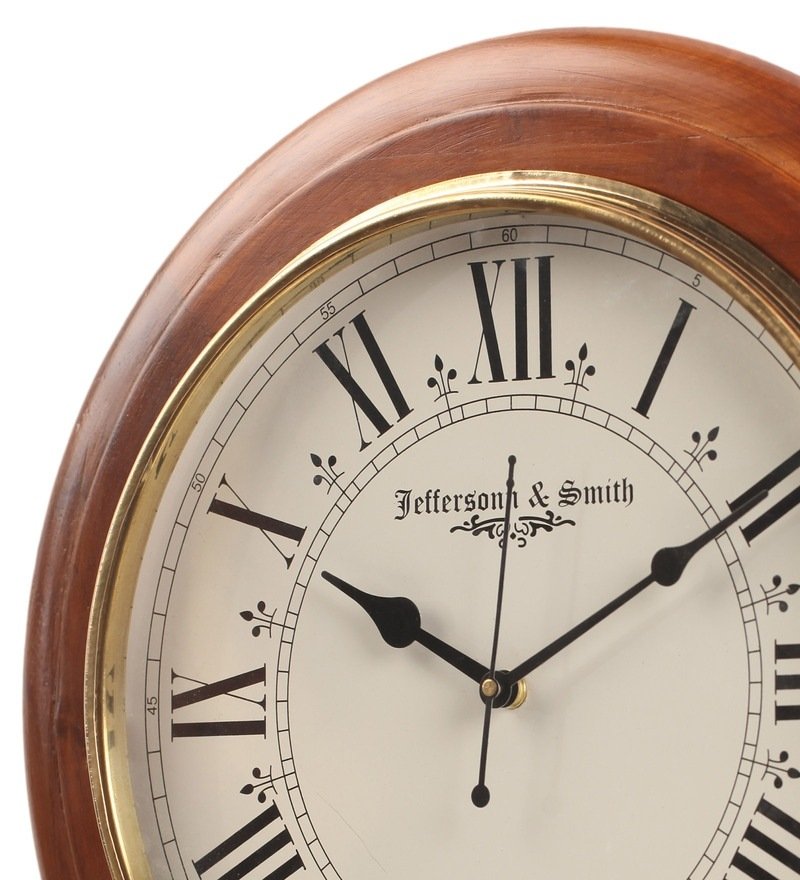 Solid Wood Round Jeffersonn Smith Wall Clock
