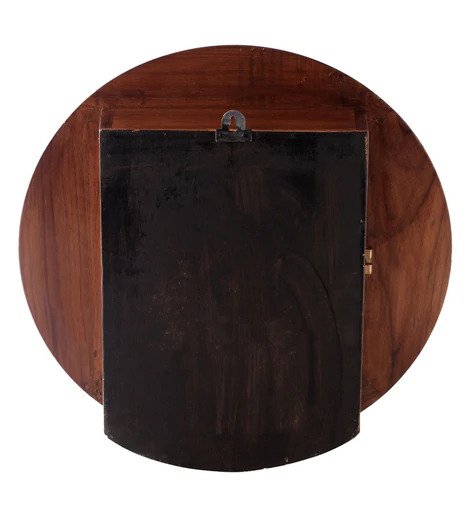 Brown Solid Wood Open Escapement Analog Wall Clock