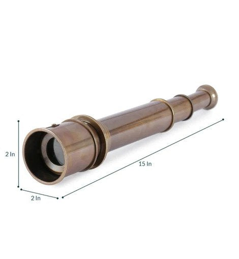 Brown Brass Torch Styled Antique Telescope