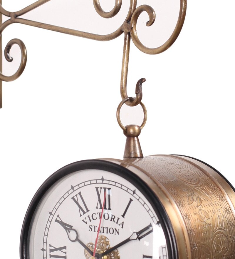 Copper Metal Railway Clock