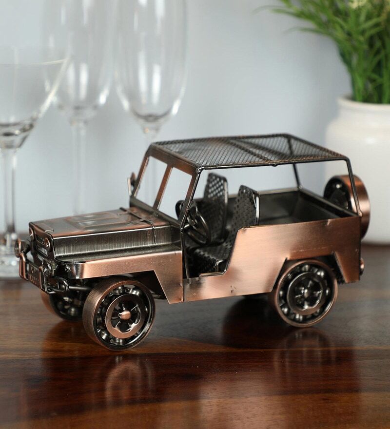 Copper Iron Vintage Military Jeep Miniature
