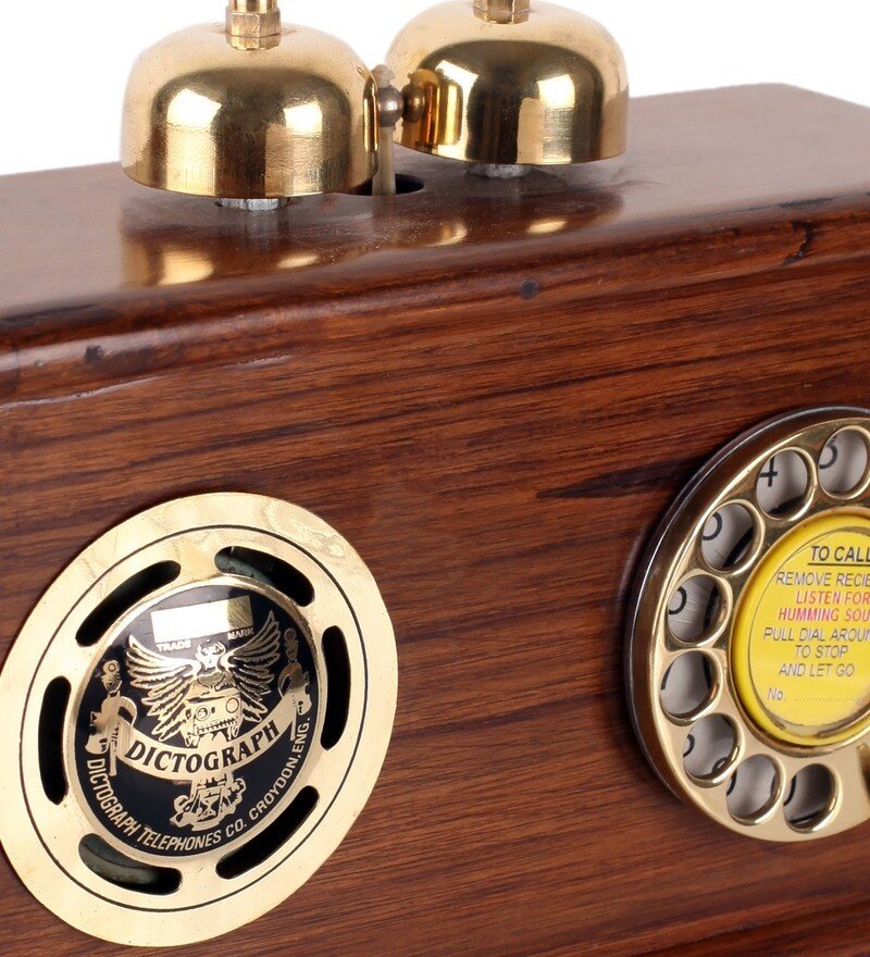 Brown Wooden Fully Working Replica Antique Radio Telephone