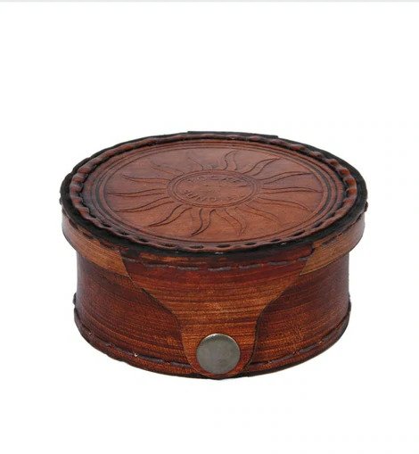 Brass Royal Navy 1941 Compass With Leather Pouch