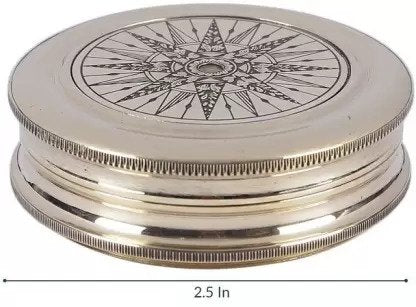 Antique Brass Finish Sundial Compass