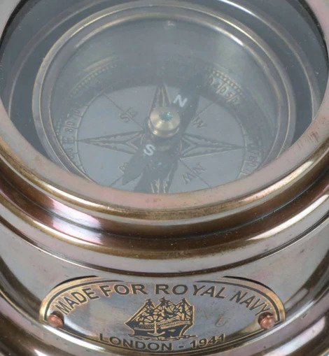 Brass Royal Navy 1941 Compact Pocket Compass