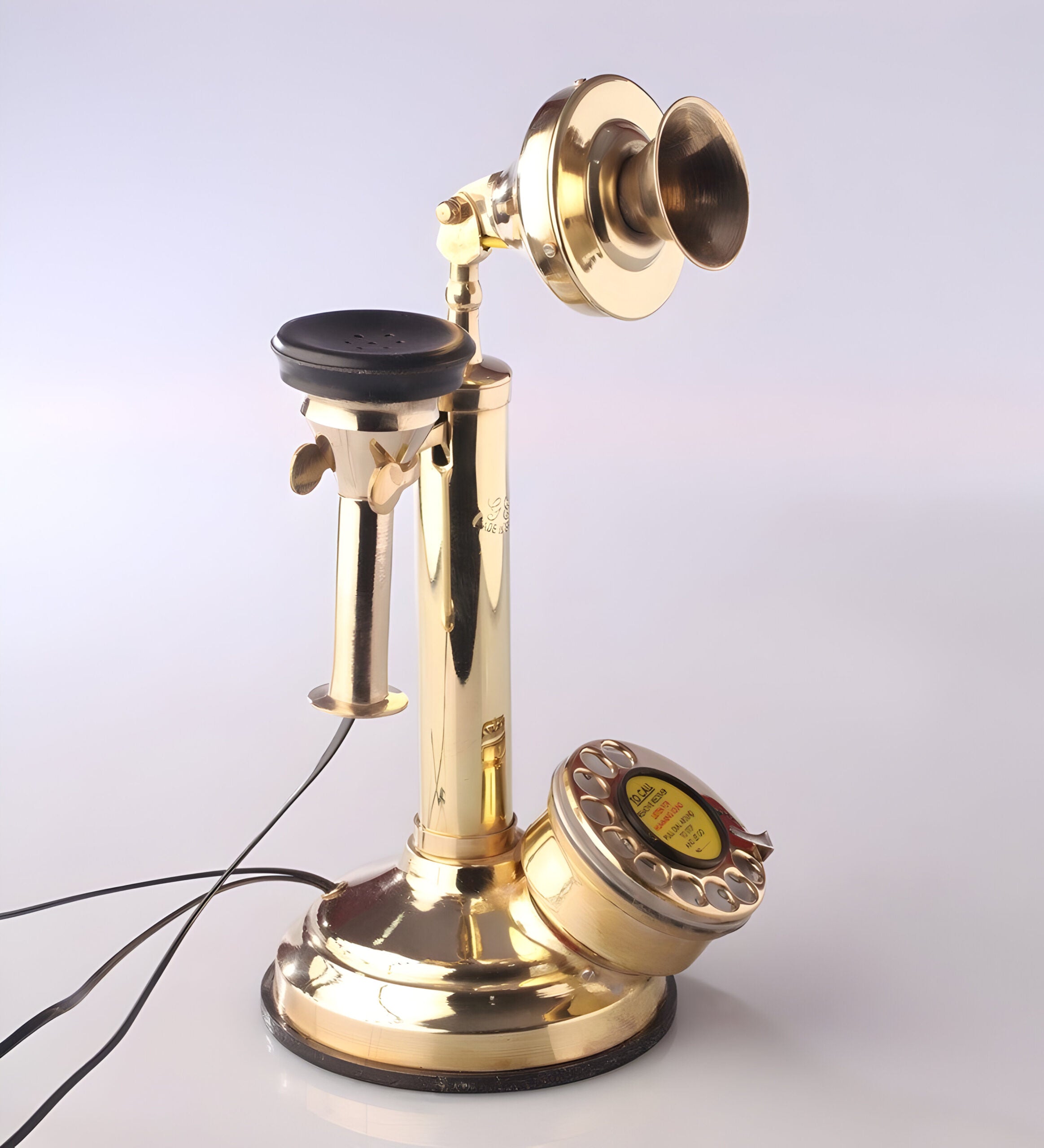Gold Plated Brass Candlestick Telephone