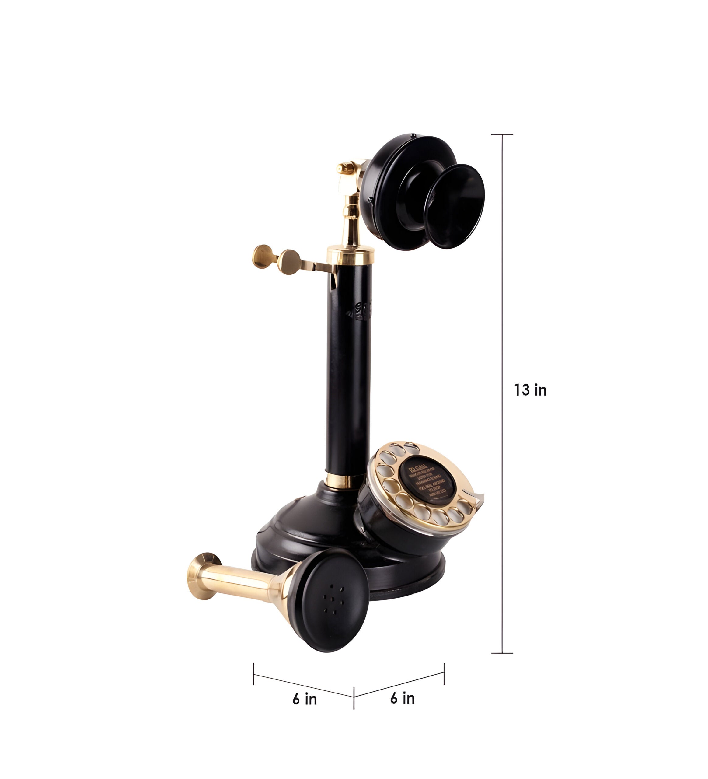 Black Metal Candle Stick Reto Telephone