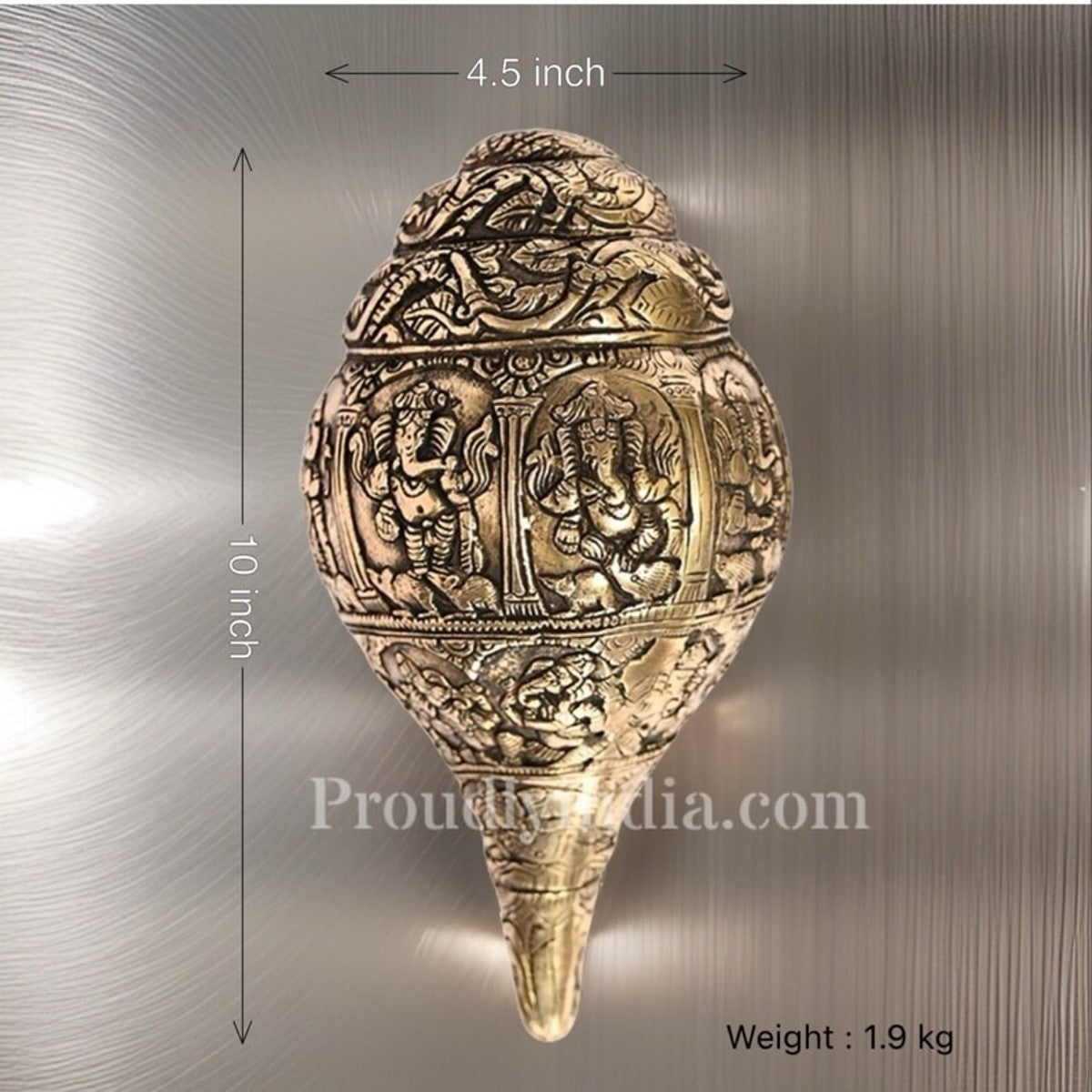 Ganesh Shankh:Multi-Faced Brass Ganapathi Sangu for Bhakti
