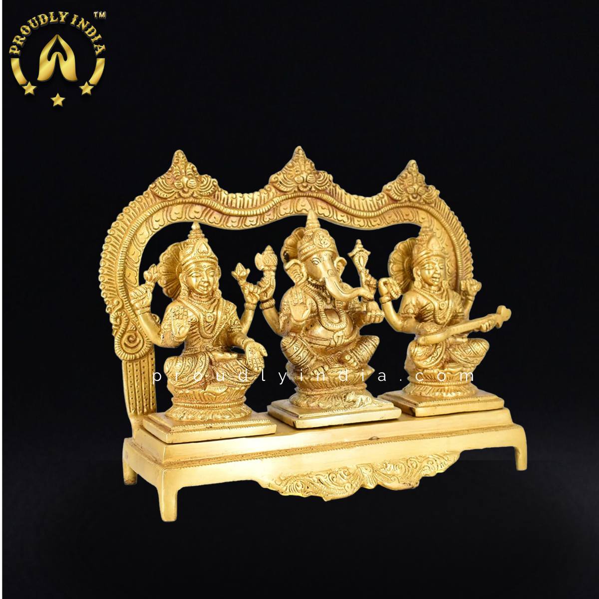 9.5" Lakshmi Ganesha Saraswati Idol