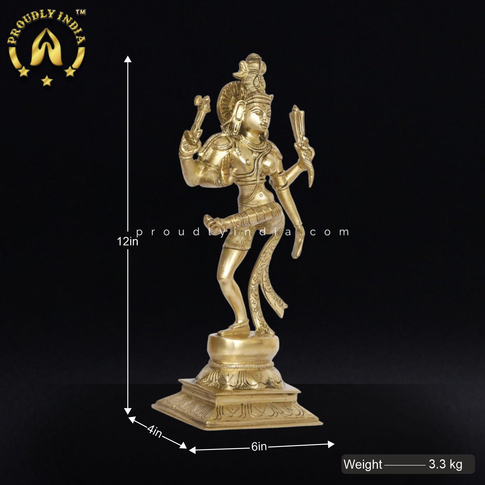 5" Ardhanarishvara Ardhnarishwar Statue