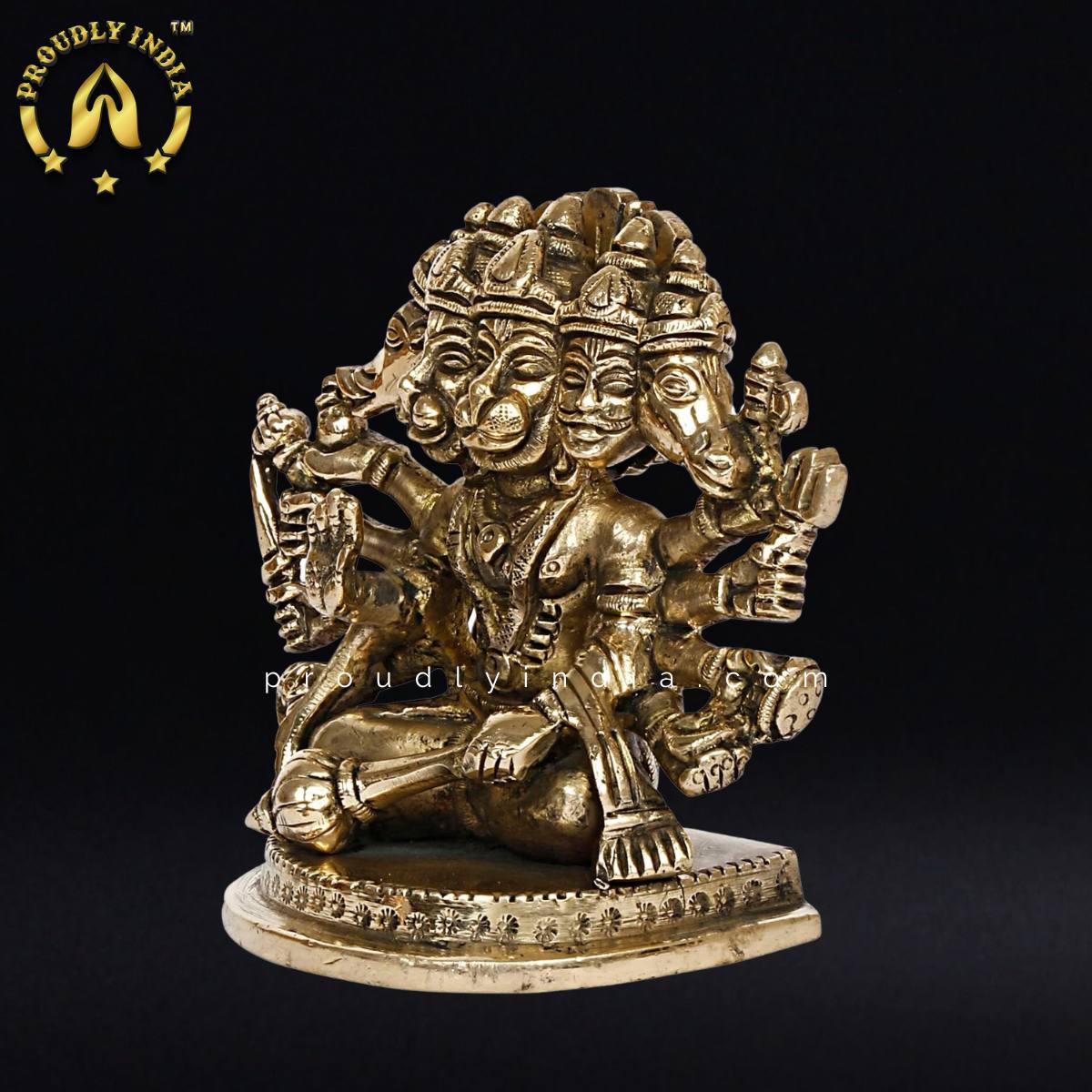 Brass Panchmukhi Hanuman Statue