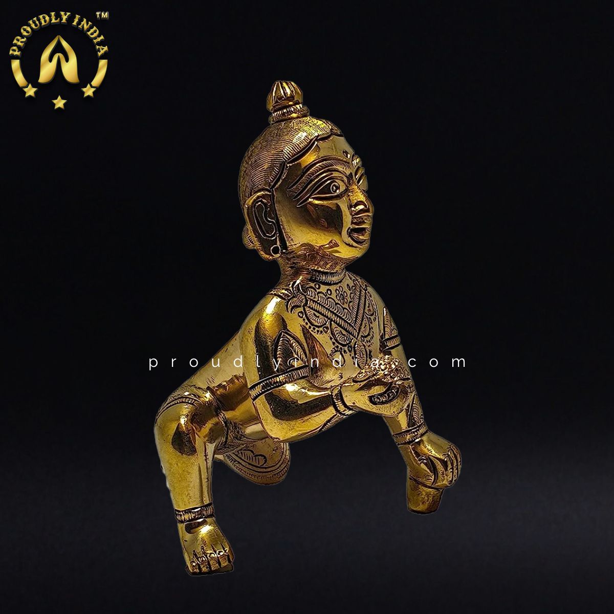 4.9" Laddu Gopal Brass Statue
