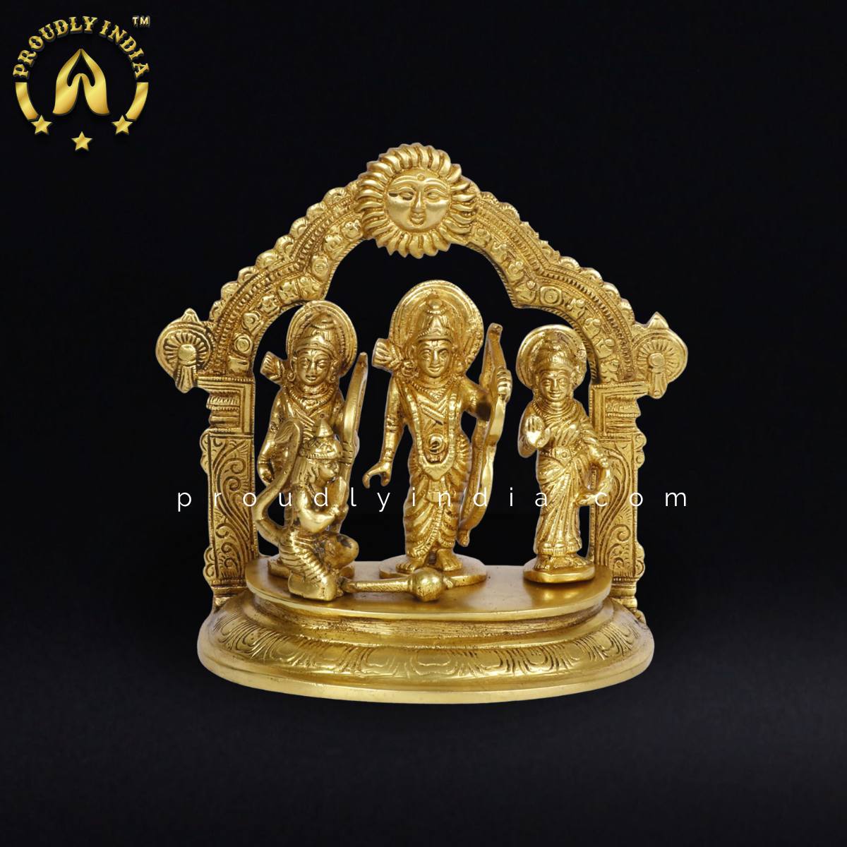 7.5" Brass Ram Darbar Idol with Arch