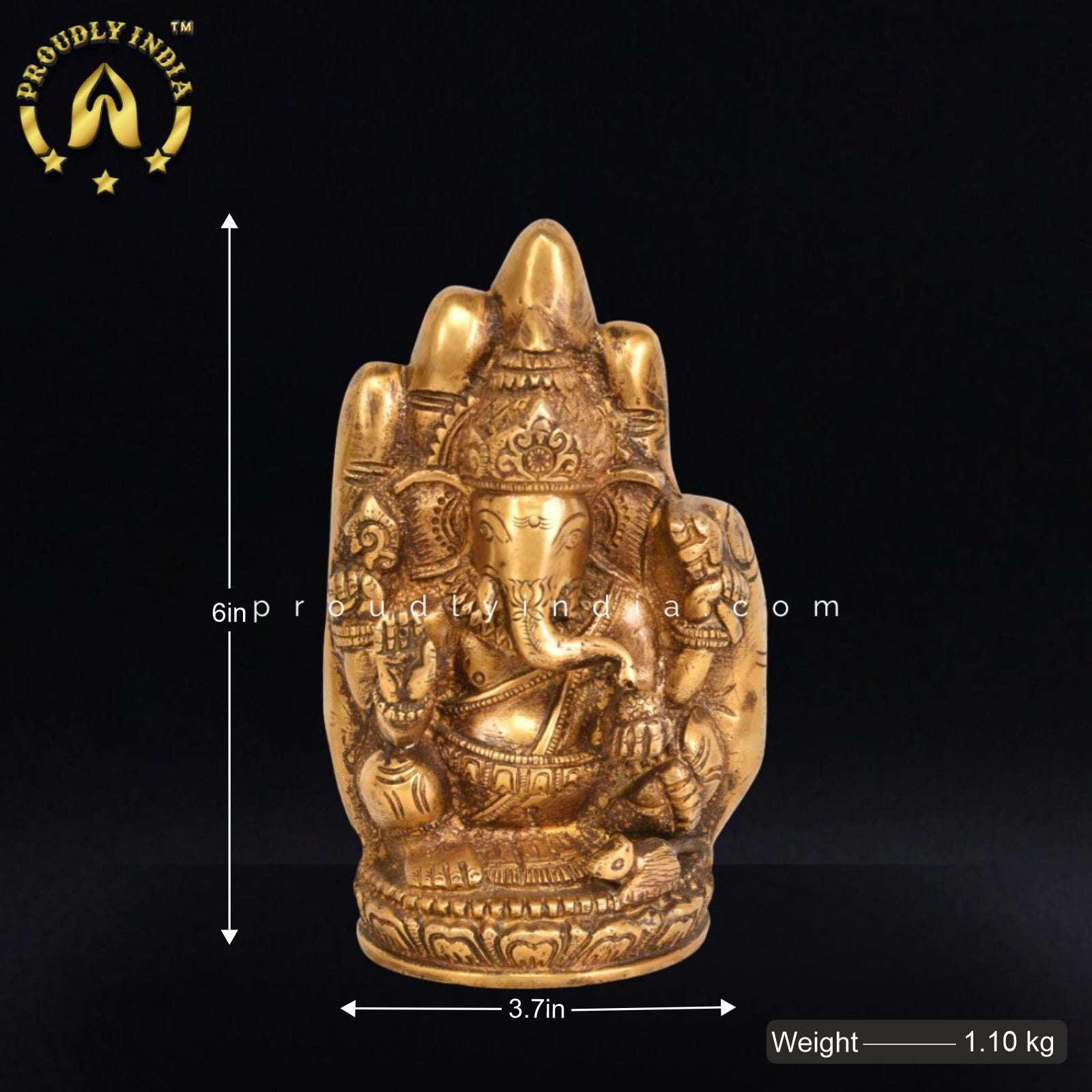 Pure Brass Idol Ganesha In Blessing Hand