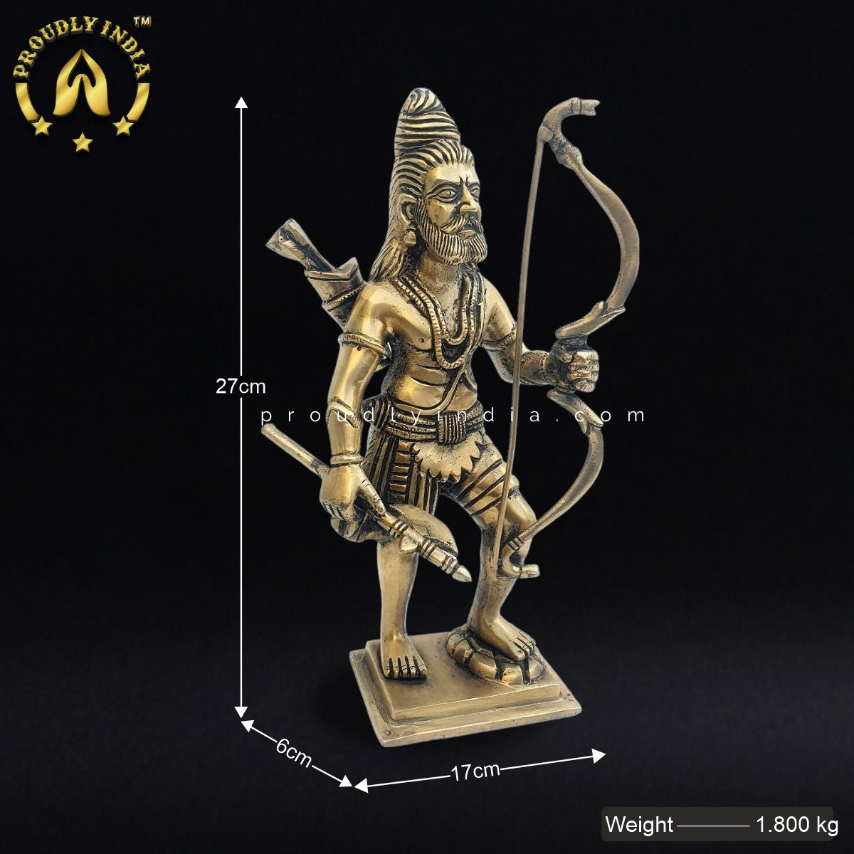 10" Brass Lord Parshuram Idol