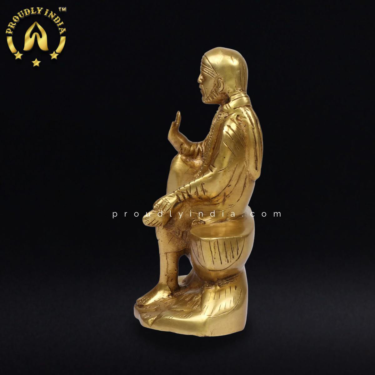 8" Brass Sitting Sai Baba Idol