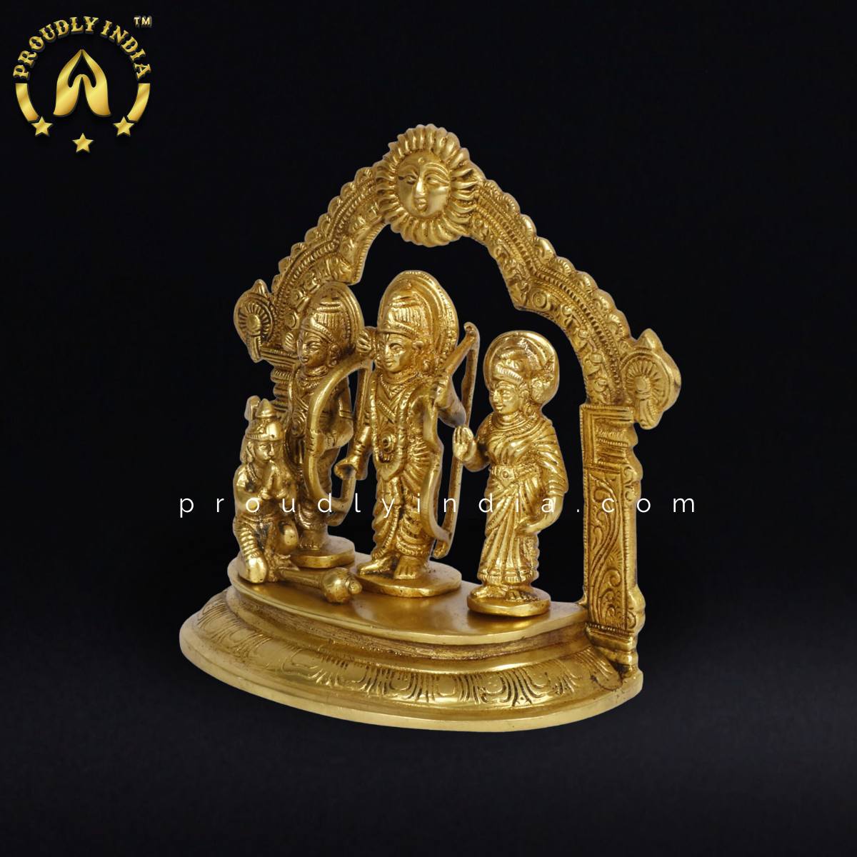 7.5" Brass Ram Darbar Idol with Arch