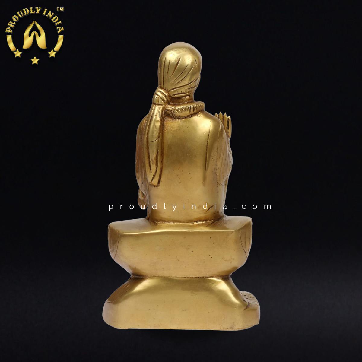 8" Brass Sitting Sai Baba Idol