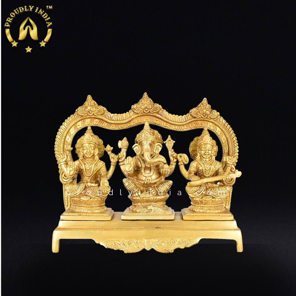 9.5" Lakshmi Ganesha Saraswati Idol