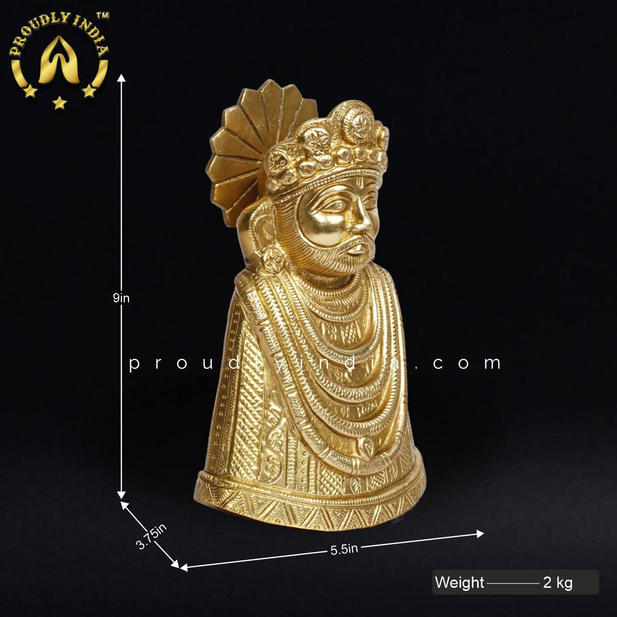 9" Brass Khatu Shyam Ji Idol