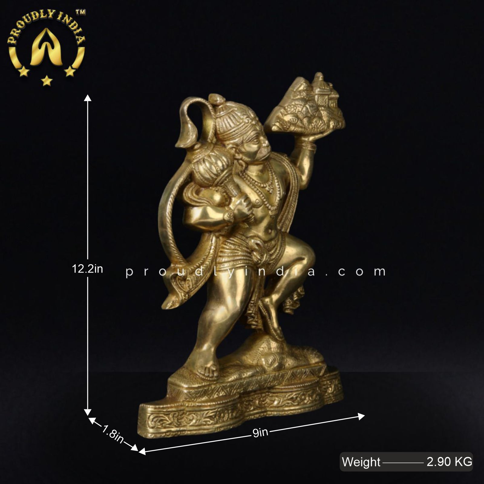 Brass Lord Bajrang Bali Wall Hanging