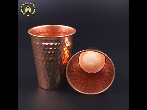 Set Of Pure Copper Hammered Glasses