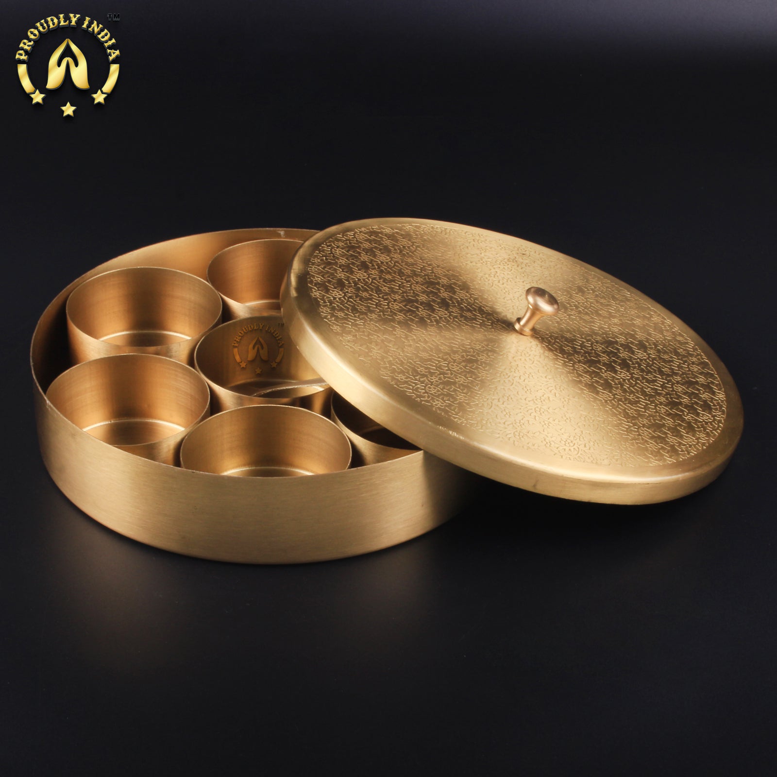 Pure Brass Engraved Spice Box