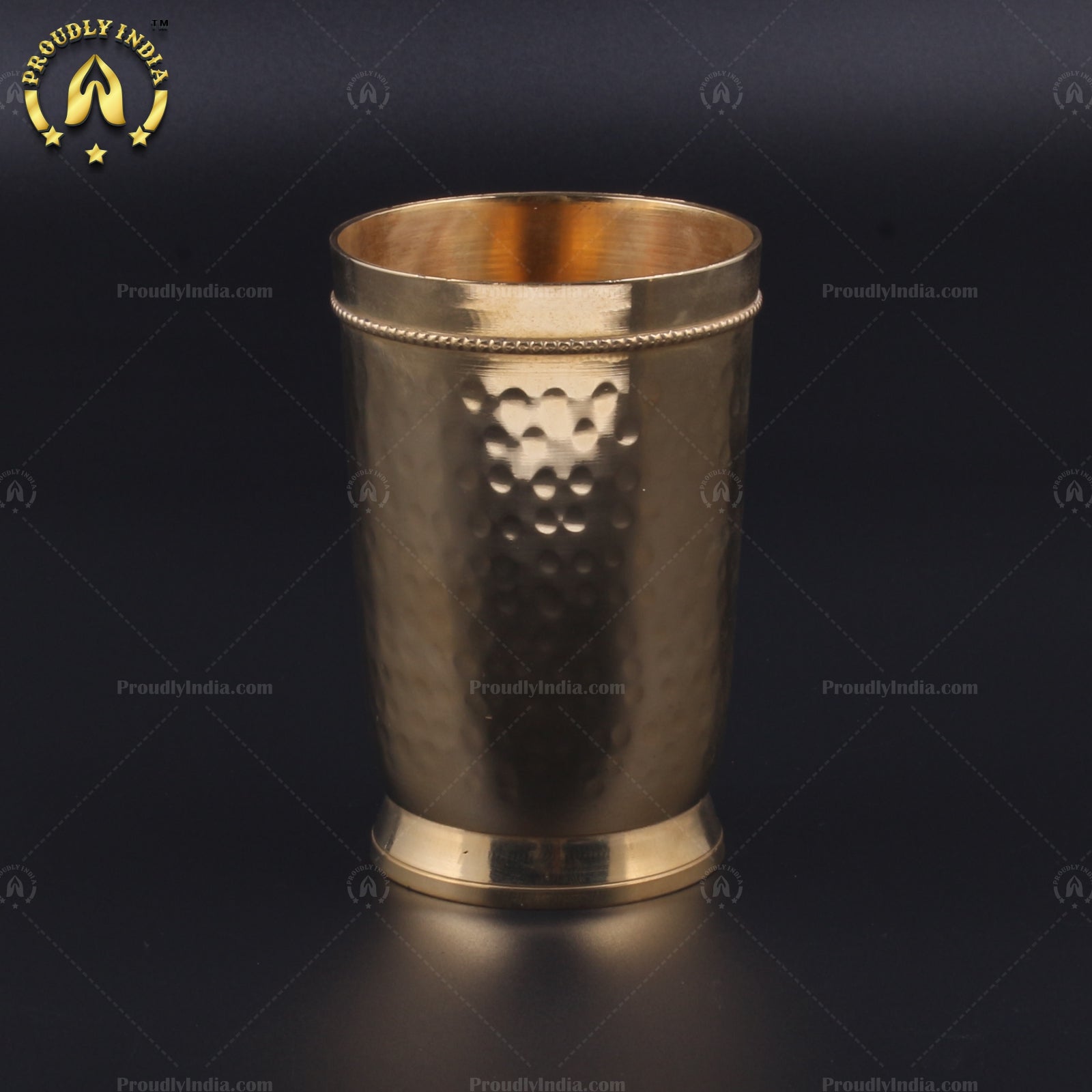 Brass Sturdy Hammered Glass