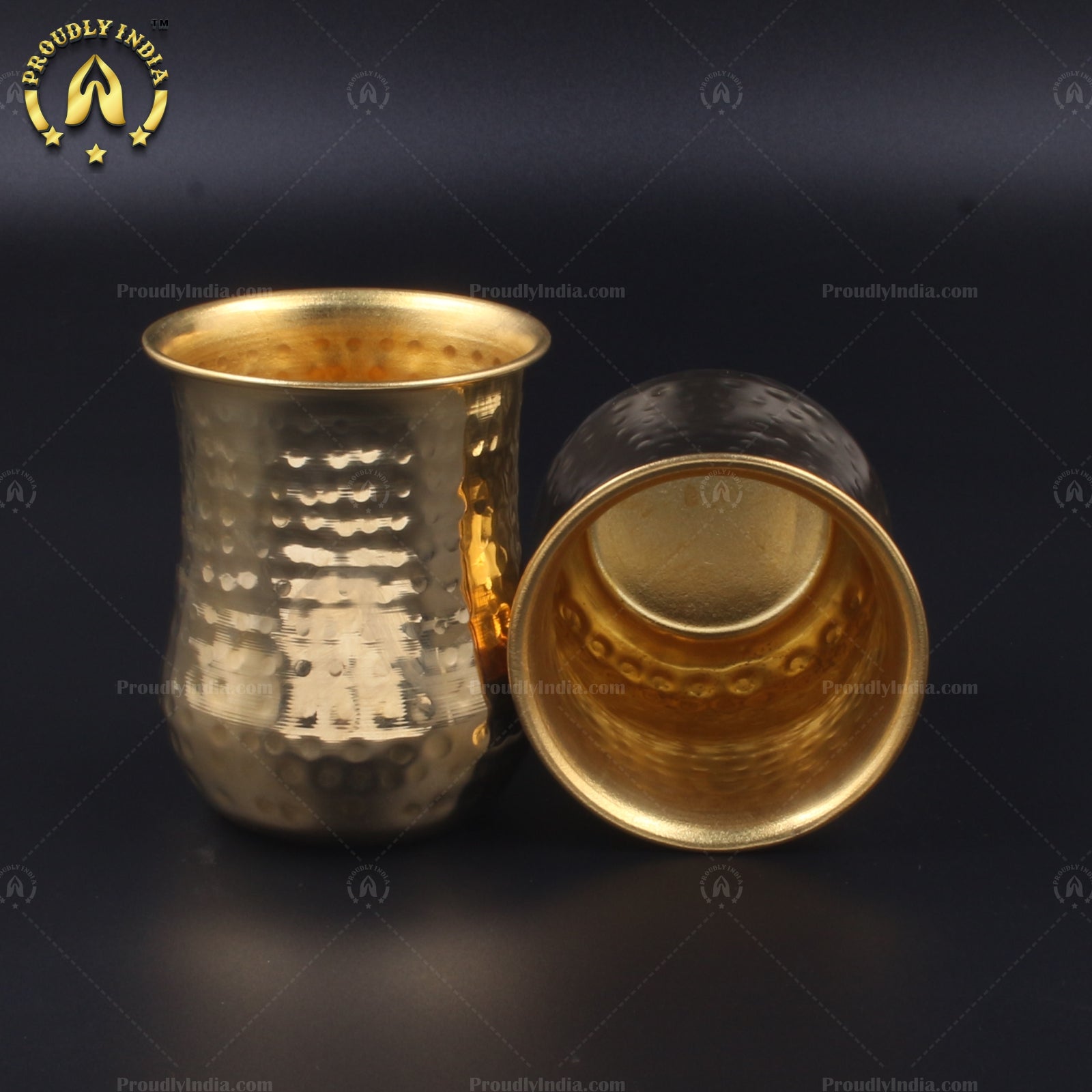 Brass Belly Glass Tumblers