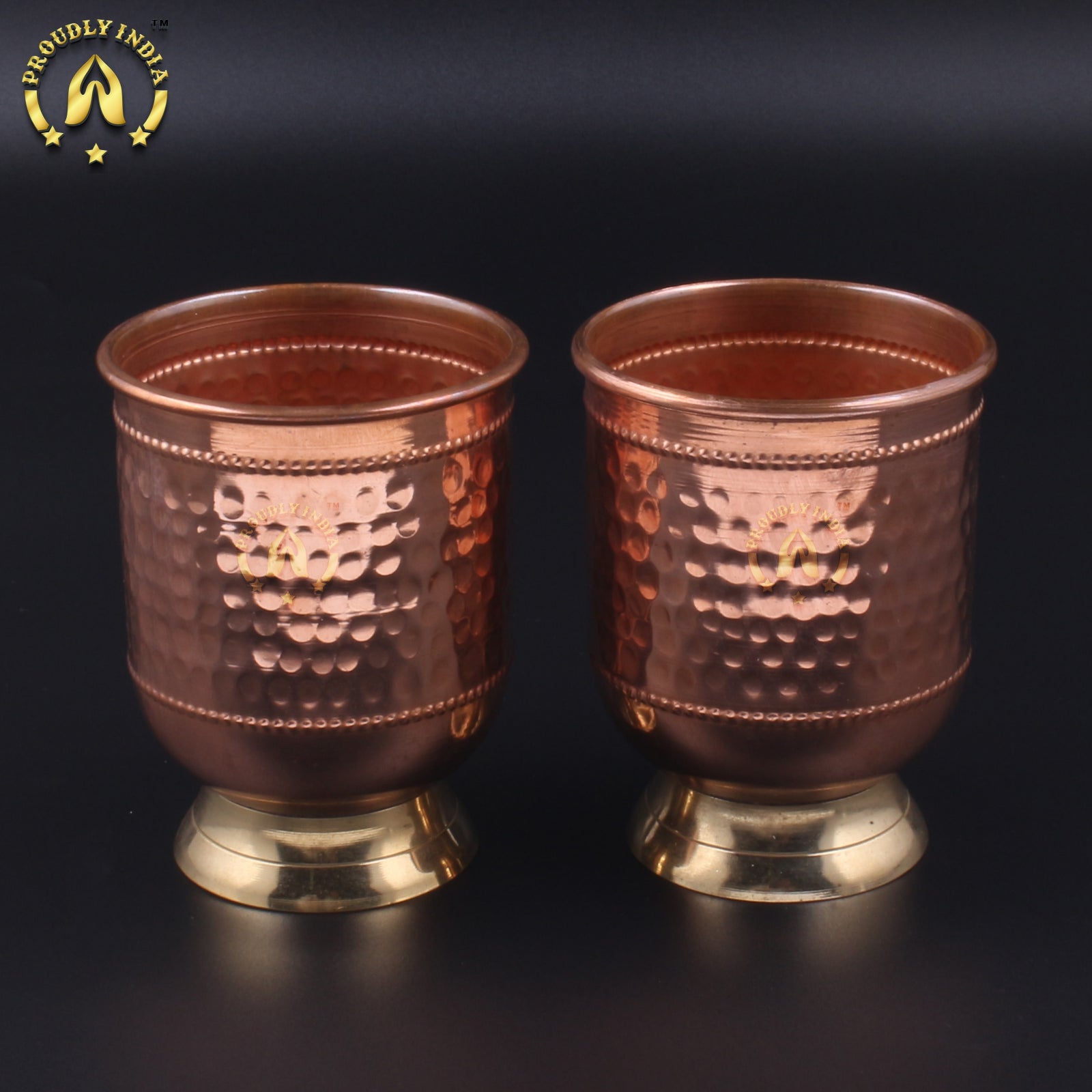 Copper Glass With Brass Stand