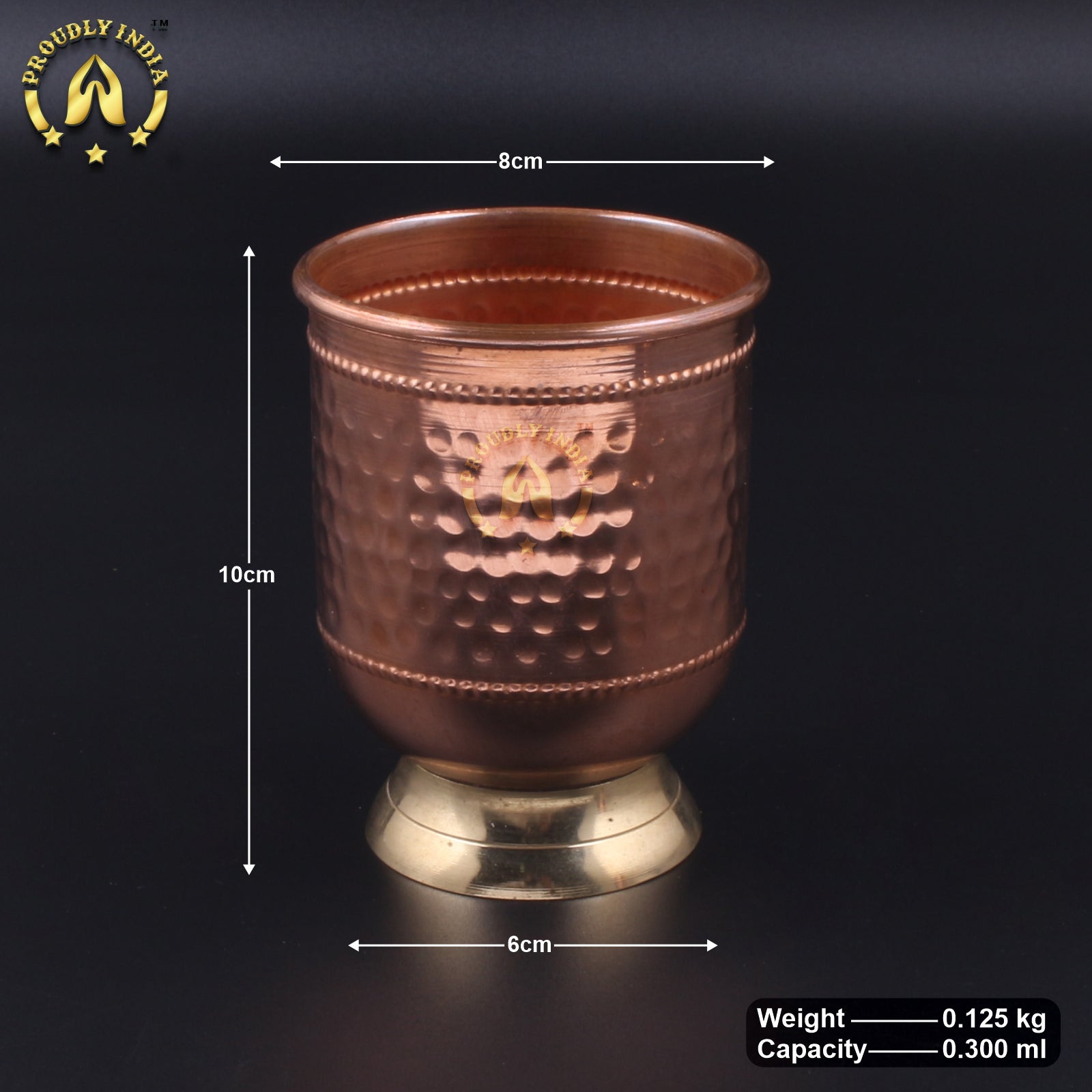 Copper Glass With Brass Stand