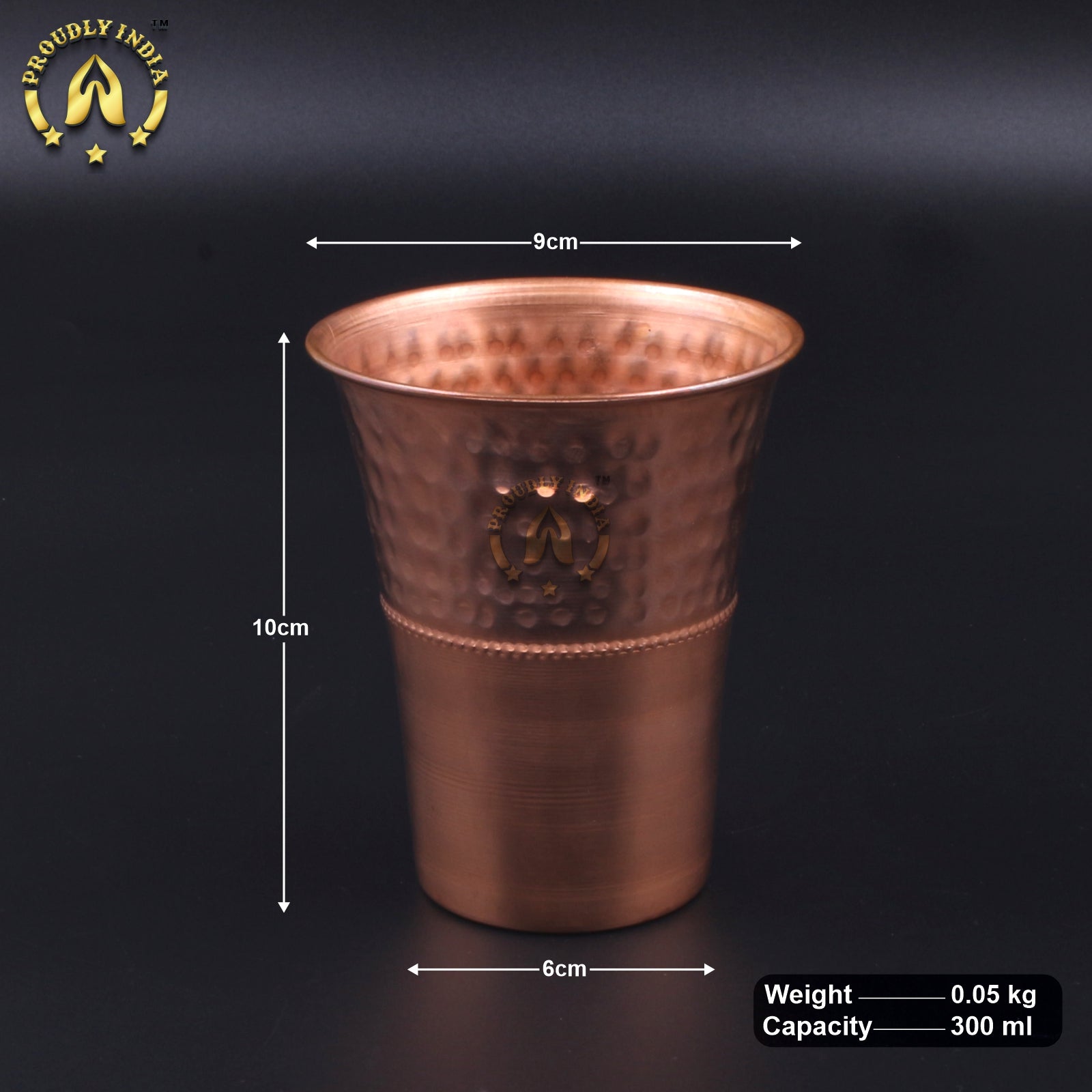 Set of 2 Copper Tumbler 300ml